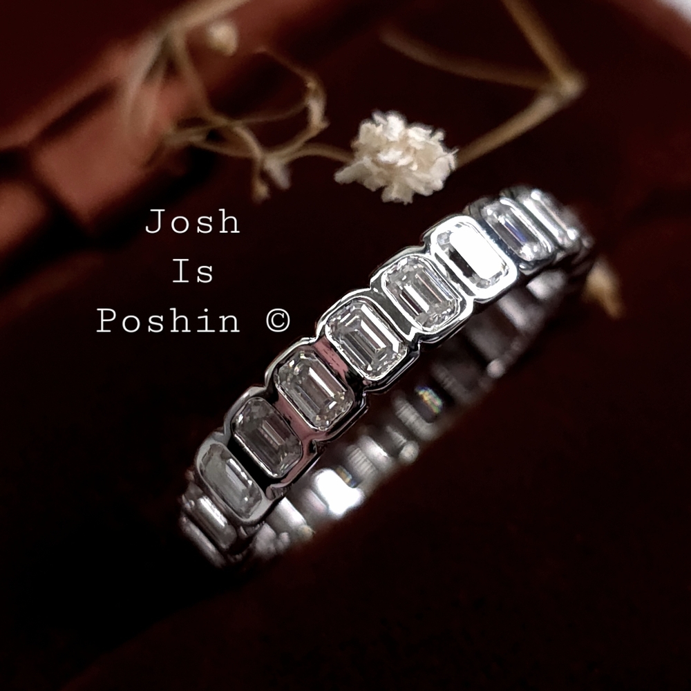 Full Emerald Cut Moissanite Eternity Band